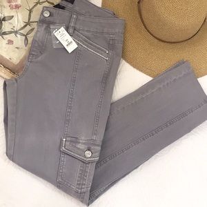 NWT WHBM Embellished Blanc Slim Cargo Grey